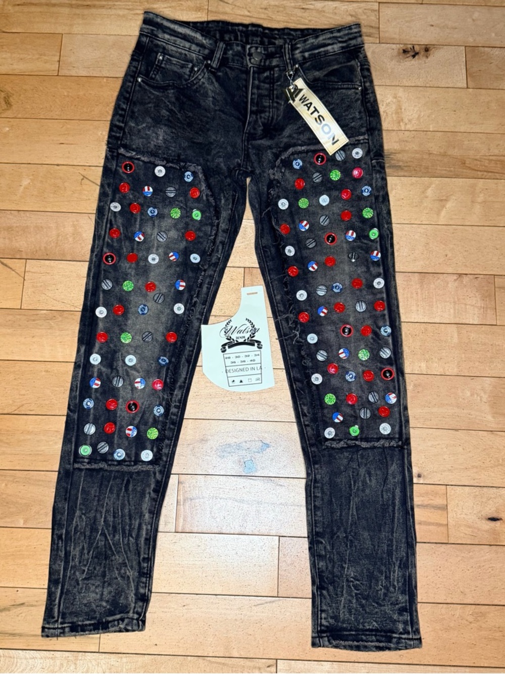 Watson Denim Retro Rare Button Denim Jeans Punk Hippie Men’s 28